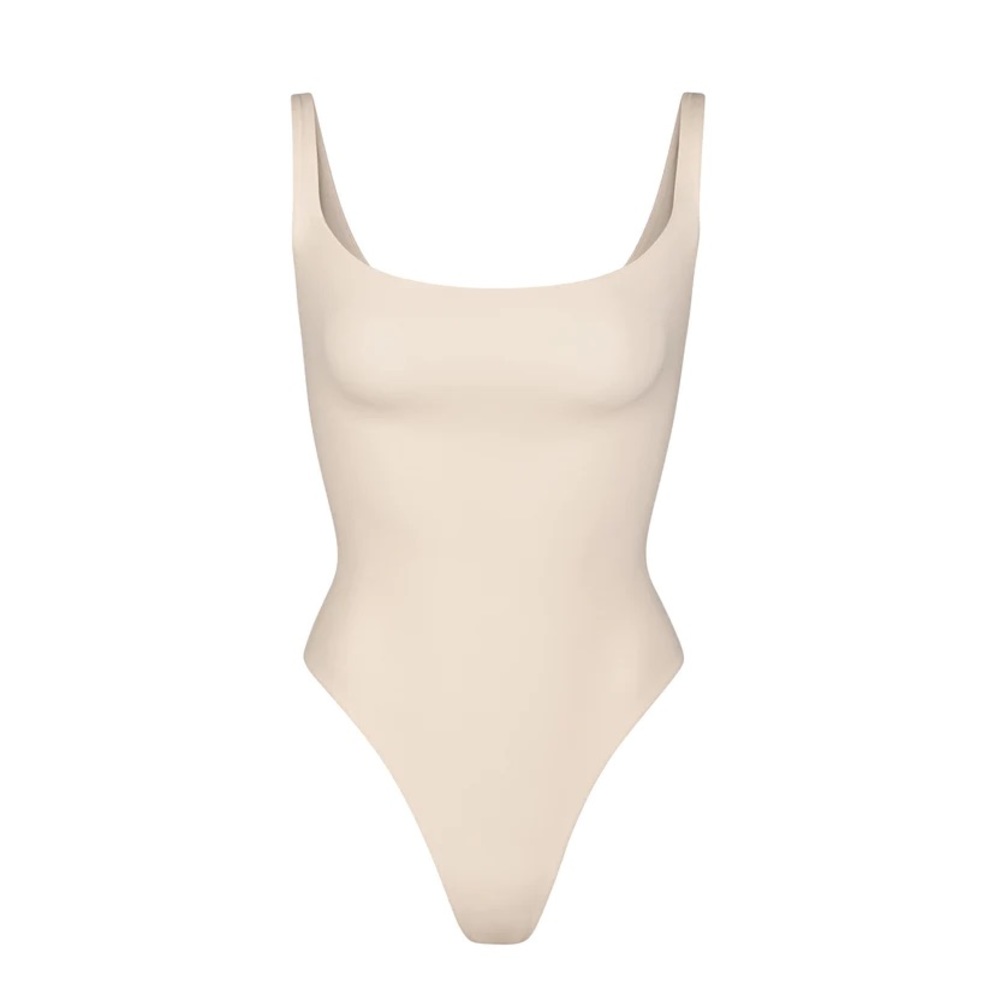 🤎 SKIMS Fits Everybody Square Neck Bodysuit NWT Size L - Sand